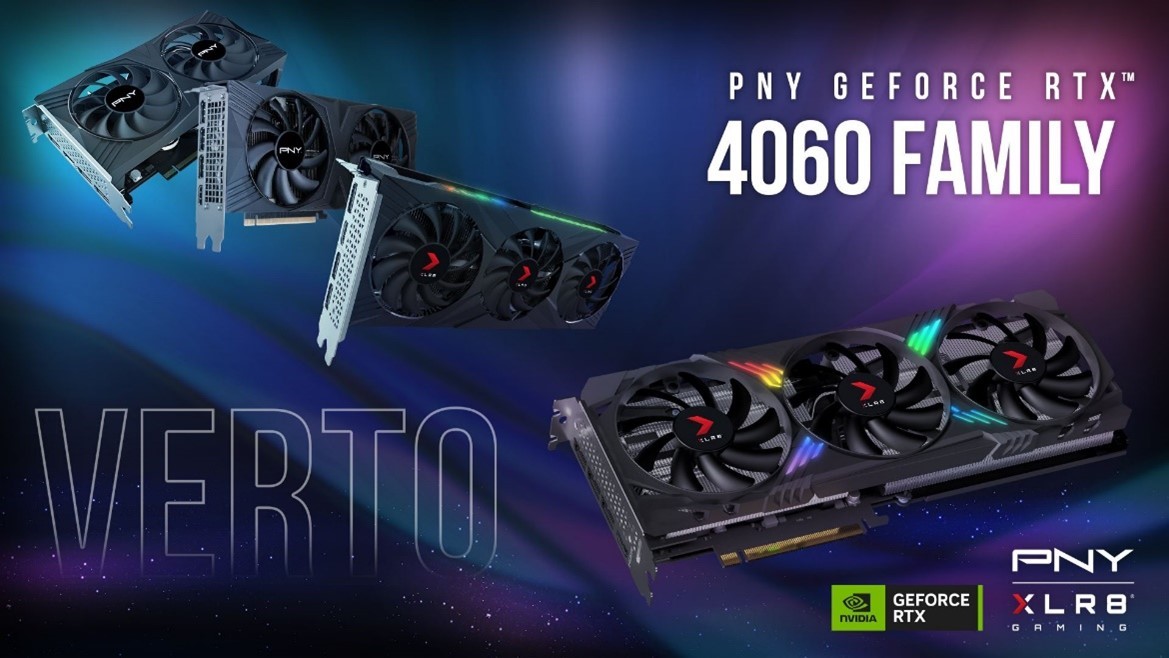 PNY présente le dernier GPU NVIDIA GeForce 40 Series :  La carte graphique PNY GeForce RTX™ 4060 VERTO