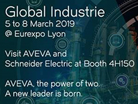 Aveva et Schneider Electric participeront au salon Global Industrie de mars 2019