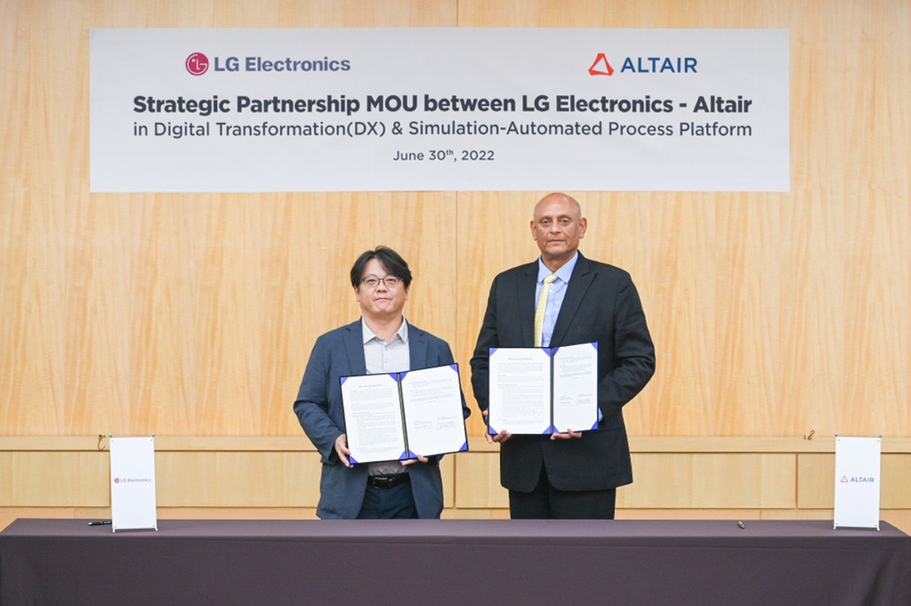 Altair collaborent avec LG Electronics pour accélérer sa transformation numérique qui s’appuiera, notamment, sur la simulation intégrant l’IA dans le cadre du développement de produits
