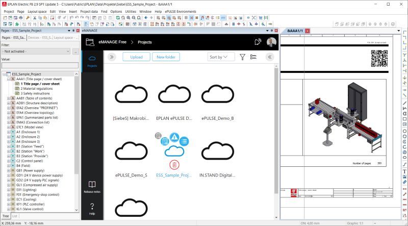 EPLAN eManage : transfert, partage et gestion simples des projets dans le cloud