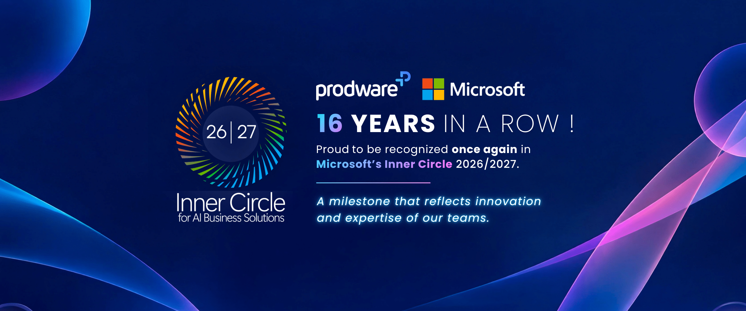 Le Groupe Prodware reconnu parmi les leaders mondiaux des Microsoft AI Business Solutions pour la 16ᵉ année consécutive