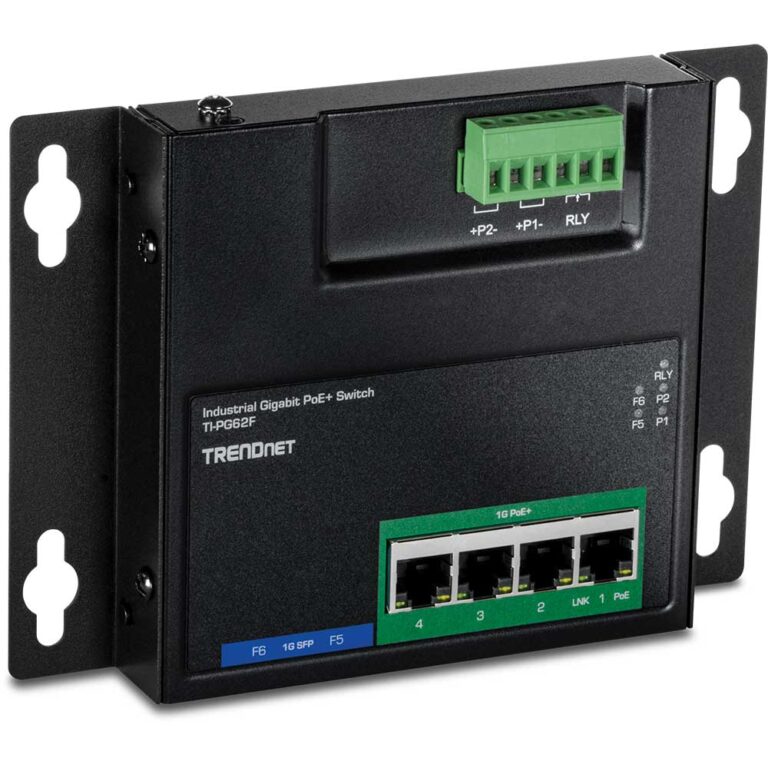 TRENDnet lance un nouveau switch industriel Gigabit PoE+ à 6 ports avec accès frontal mural